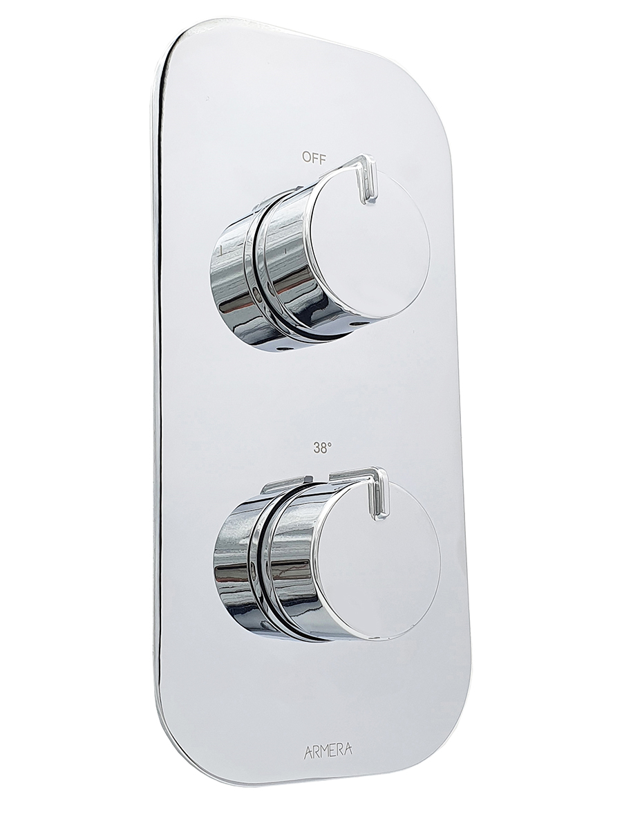 Pivot round concealed thermostaic valve - 1 outlet