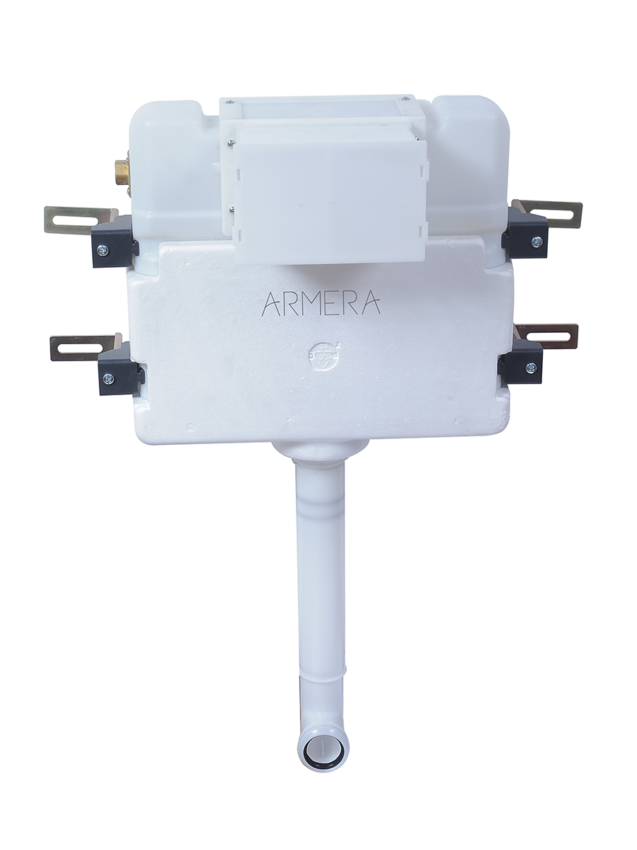 In-wall concealed cistern with adjustable pipe length