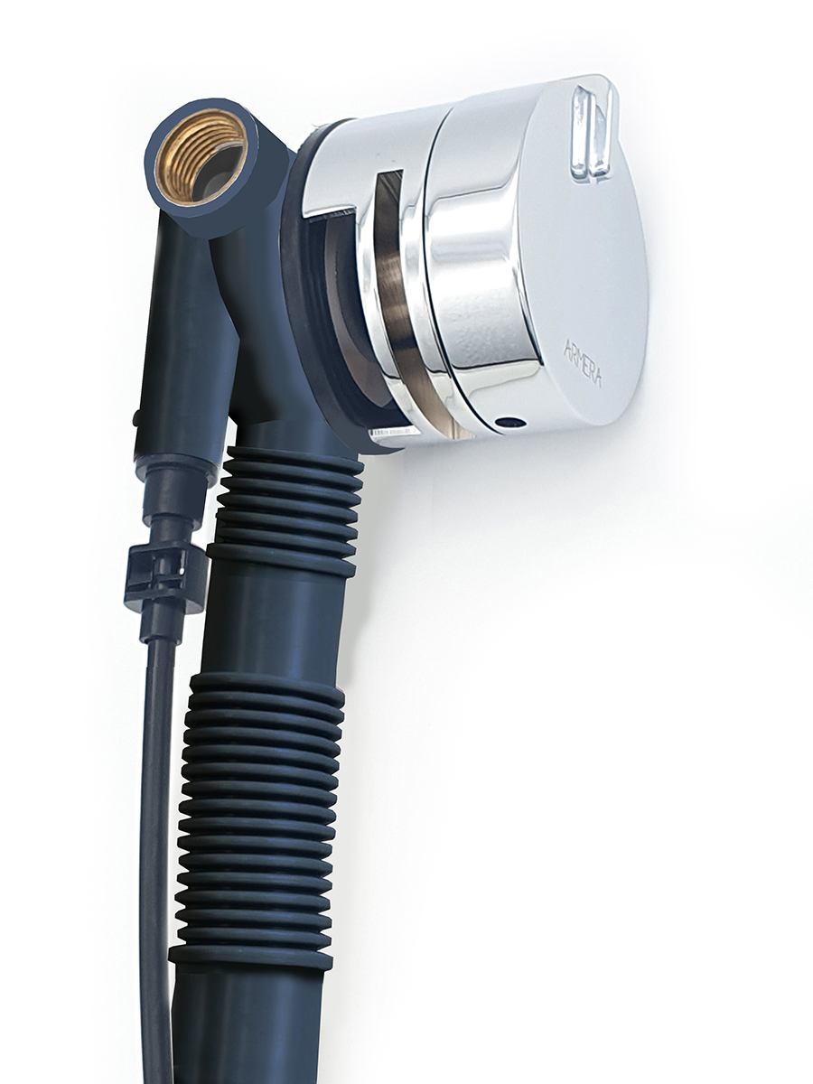 Bath filler waste with twist handle plug operation